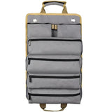 Grey Roll-Up Tool Organizer Bag - 1200D Oxford Fabric Waterproof Hardware Storage with Detachable Pockets and Car Seat Hanging Straps - Portable Electrician and Carpenter Work Kit