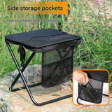 Beige 2 Pack Portable foldable stool with a crossbody strap - High Carbon Steel Frame and Oxford Fabric Outdoor Camping Chair with Mesh Storage Pocket - Lightweight Travel Seat for Hiking Fishing and Festivals