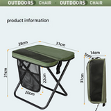Beige 2 Pack Portable foldable stool with a crossbody strap - High Carbon Steel Frame and Oxford Fabric Outdoor Camping Chair with Mesh Storage Pocket - Lightweight Travel Seat for Hiking Fishing and Festivals