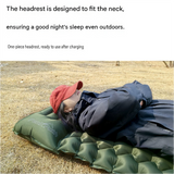 Black Single Outdoor Foot Pump Inflatable Sleeping Pad （190 x 60 x 5 cm ）- 40D Nylon Camping Air Mattress with Built-in Pillow and Double Valve - Portable Moisture Proof Mat for Hiking Backpacking