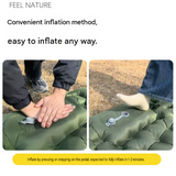 Green Single Outdoor Foot Pump Inflatable Sleeping Pad （190 x 60 x 5 cm ）- 40D Nylon Camping Air Mattress with Built-in Pillow and Double Valve - Portable Moisture Proof Mat for Hiking Backpacking In Australia - Darrahopens