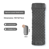 Grey Single Outdoor Foot Pump Inflatable Sleeping Pad （190 x 60 x 5 cm ）- 40D Nylon Camping Air Mattress with Built-in Pillow and Double Valve - Portable Moisture Proof Mat for Hiking Backpacking In Australia - Darrahopens