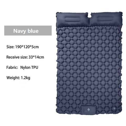 Double Outdoor Foot Pump Inflatable Sleeping Pad （190 x 120 x 5 cm）- 40D Nylon Camping Air Mattress with Built-in Pillow and Double Valve - Portable Moisture Proof Mat for Hiking Backpacking In Australia - Darrahopens