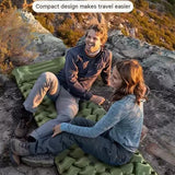 Double Outdoor Foot Pump Inflatable Sleeping Pad （190 x 120 x 5 cm）- 40D Nylon Camping Air Mattress with Built-in Pillow and Double Valve - Portable Moisture Proof Mat for Hiking Backpacking In Australia - Darrahopens