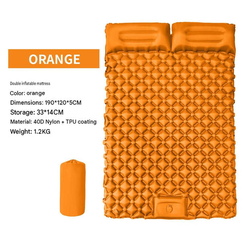 Double Outdoor Foot Pump Inflatable Sleeping Pad （190 x 120 x 5 cm）- 40D Nylon Camping Air Mattress with Built-in Pillow and Double Valve - Portable Moisture Proof Mat for Hiking Backpacking In Australia - Darrahopens