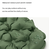Double Outdoor Foot Pump Inflatable Sleeping Pad （190 x 120 x 5 cm）- 40D Nylon Camping Air Mattress with Built-in Pillow and Double Valve - Portable Moisture Proof Mat for Hiking Backpacking