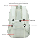 Grey Large Capacity Travel Backpack - Waterproof Polyester Hiking Rucksack with Shoe Compartment and USB Port - Unisex Outdoor Luggage Bag for Camping Trekking and Weekend Trips