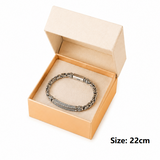 22cm Vintage-Style Men's Chain Bracelet - Silver-plated copper bracelet with Geometric Pattern Bar and Secure Clasp - Trendy Statement Jewelry for Daily Wear, Gifts & Special Occasions In Australia - Darrahopens