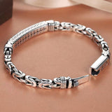 20cm Vintage-Style Men's Chain Bracelet - Silver-plated copper bracelet with Geometric Pattern Bar and Secure Clasp - Trendy Statement Jewelry for Daily Wear, Gifts & Special Occasions In Australia - Darrahopens