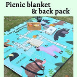 Green 2-in-1 Oxford Picnic Blanket and Shoulder Bag（150*100cm） -  Foldable Outdoor Mat with Storage Pockets, Lightweight Camping Ground Sheet for Beach Park Festival In Australia - Darrahopens
