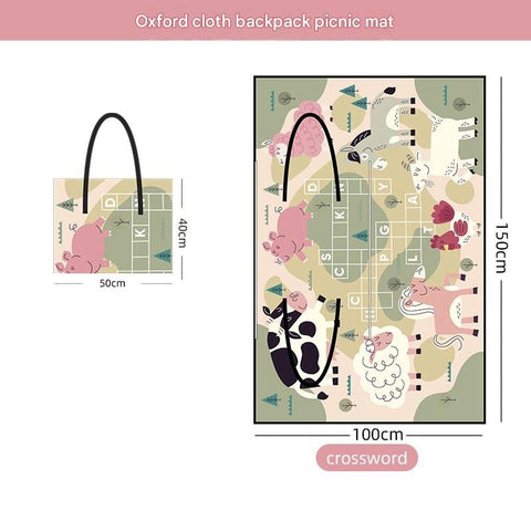 Pink 2-in-1 Oxford Picnic Blanket and Shoulder Bag（150*100cm） -  Foldable Outdoor Mat with Storage Pockets, Lightweight Camping Ground Sheet for Beach Park Festival In Australia - Darrahopens