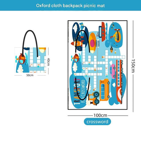 Blue 2-in-1 Oxford Picnic Blanket and Shoulder Bag（150*100cm） -  Foldable Outdoor Mat with Storage Pockets, Lightweight Camping Ground Sheet for Beach Park Festival In Australia - Darrahopens