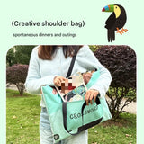Blue 2-in-1 Oxford Picnic Blanket and Shoulder Bag（150*100cm） -  Foldable Outdoor Mat with Storage Pockets, Lightweight Camping Ground Sheet for Beach Park Festival