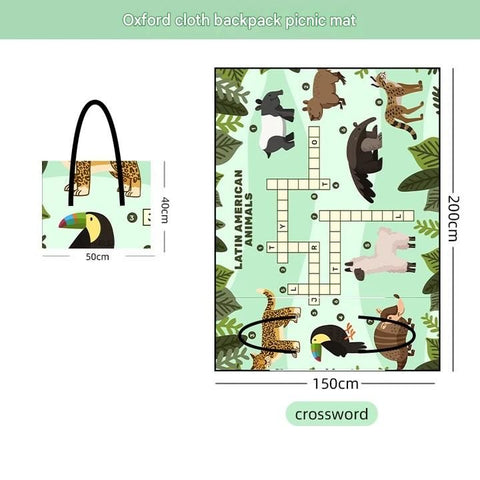 Green 2-in-1 Oxford Picnic Blanket and Shoulder Bag（150*200cm） -  Foldable Outdoor Mat with Storage Pockets, Lightweight Camping Ground Sheet for Beach Park Festival In Australia - Darrahopens