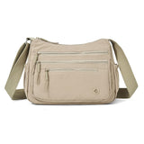 Khaki Lightweight Nylon Crossbody Bag for Women - Multi-Compartment Shoulder Purse with Adjustable Strap 260g Travel Friendly Commuter Tote for Daily Use In Australia - Darrahopens