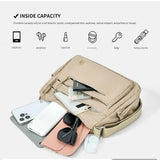 Black Lightweight Nylon Crossbody Bag for Women - Multi-Compartment Shoulder Purse with Adjustable Strap 260g Travel Friendly Commuter Tote for Daily Use
