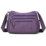 Purple Lightweight Nylon Crossbody Bag for Women - Multi-Compartment Shoulder Purse with Adjustable Strap 260g Travel Friendly Commuter Tote for Daily Use In Australia - Darrahopens