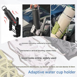 Black Universal Motorcycle Bike Cup Holder - Self-Adaptive Rotating Water Bottle Cage, No-Drill Handlebar Mount for Scooter E-Bike, Shockproof Secure Grip,Maximum fits water cups up to 85mm