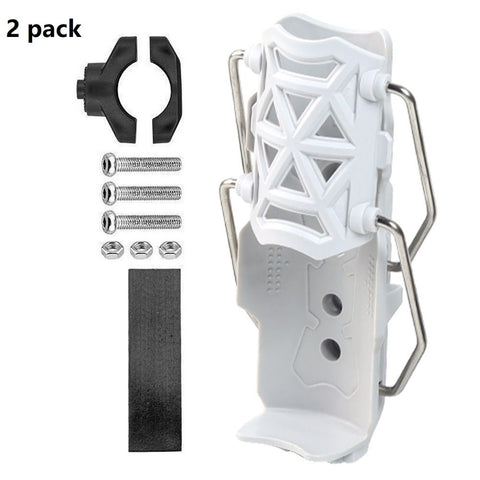 2 pack White Universal Motorcycle Bike Cup Holder - Self-Adaptive Rotating Water Bottle Cage, No-Drill Handlebar Mount for Scooter E-Bike, Shockproof Secure Grip,Maximum fits water cups up to 85mm In Australia - Darrahopens