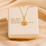 Golden Rotating snowflake Christmas Tree Pendant Necklace - Titanium Steel - Micro Pave Cubic Zirconia, Adjustable 40+5cm Chain, Festive Holiday Gift for Women In Australia - Darrahopens