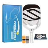 Black T700 Carbon Fiber Pickleball Paddle - 16mm Thick - Power Air Aerodynamic Design, PP Honeycomb Core, Ergonomic Grip, USAPA Approved Standard for Competitive Play