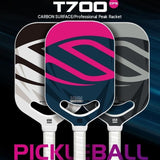 Black T700 Carbon Fiber Pickleball Paddle - 16mm Thick - Power Air Aerodynamic Design, PP Honeycomb Core, Ergonomic Grip, USAPA Approved Standard for Competitive Play