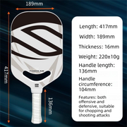 Black T700 Carbon Fiber Pickleball Paddle - 16mm Thick - Power Air Aerodynamic Design, PP Honeycomb Core, Ergonomic Grip, USAPA Approved Standard for Competitive Play