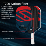 Blue T700 Carbon Fiber Pickleball Paddle - 16mm Thick - Power Air Aerodynamic Design, PP Honeycomb Core, Ergonomic Grip, USAPA Approved Standard for Competitive Play In Australia - Darrahopens
