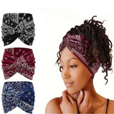3 Pack Bohemian Paisley Sports Headband （Black and Red and Blue）- Polyester - 18cm Wide Sweat Wicking Stretch Head Wrap for Yoga Running Gym Hair Accessory In Australia - Darrahopens