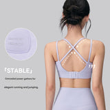Outdoor sports combination-Grey L Size thin shoulder straps Sports Bra with Adjustable Back Buckle and 3 Pack 18cm Boho Paisley Headband Set（Green and Coffee and White） - Breathable Fixed Cup Yoga Top and Wide Elastic Hair Band for Gym Running and Daily W