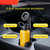 2-in-1 Magnetic Car Cup Holder Phone Mount - Adjustable Height Aluminum Alloy Cup Base with 360 Degree Rotation for Dashboard and Console, Universal Fit for Bottles and Navigation In Australia - Darrahopens