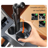 2-in-1 Magnetic Car Cup Holder Phone Mount - Adjustable Height Aluminum Alloy Cup Base with 360 Degree Rotation for Dashboard and Console, Universal Fit for Bottles and Navigation