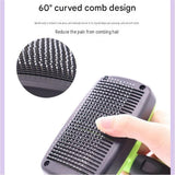 3 Pack Blue 17*10cm Self-Cleaning Pet Slicker Brush with 60 Degree Curved Pins - One-Click Hair Removal, Non-Slip Handle, Gentle Grooming Tool for Cats and Dogs