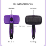 3 Pack Yellow 17*10cm Self-Cleaning Pet Slicker Brush with 60 Degree Curved Pins - One-Click Hair Removal, Non-Slip Handle, Gentle Grooming Tool for Cats and Dogs