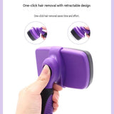3 Pack Green 17*10cm Self-Cleaning Pet Slicker Brush with 60 Degree Curved Pins - One-Click Hair Removal, Non-Slip Handle, Gentle Grooming Tool for Cats and Dogs
