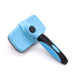 3 Pack Light Blue 17*10cm Self-Cleaning Pet Slicker Brush with 60 Degree Curved Pins - One-Click Hair Removal, Non-Slip Handle, Gentle Grooming Tool for Cats and Dogs In Australia - Darrahopens