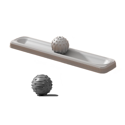 Grey Fascia Ball Foot Massager- 2 myofascial release balls and 1 non-slip base, Washable PP Design for Plantar Fasciitis Relief, Yoga, Gym Recovery and Daily Foot Care