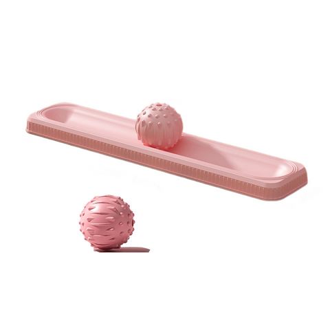 Pink Fascia Ball Foot Massager- 2 myofascial release balls and 1 non-slip base, Washable PP Design for Plantar Fasciitis Relief, Yoga, Gym Recovery and Daily Foot Care
