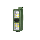 2 Pack Green Mini Clip Light - ABS Portable LED Safety Light with 7 Modes, USB-C Rechargeable, for Night Running, Cycling, Camping and Emergency Use