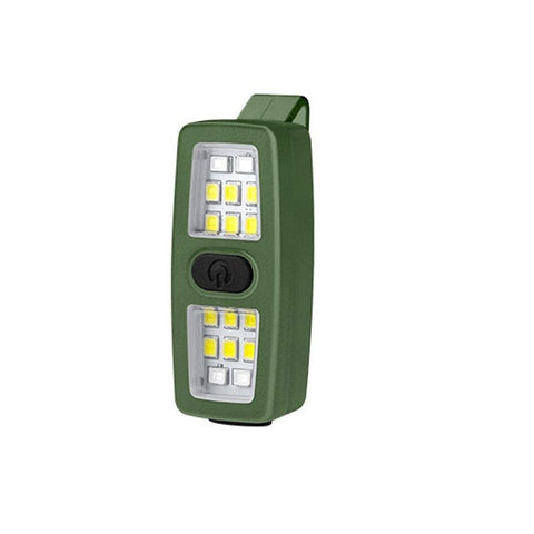 2 Pack Green Mini Clip Light - ABS Portable LED Safety Light with 7 Modes, USB-C Rechargeable, for Night Running, Cycling, Camping and Emergency Use