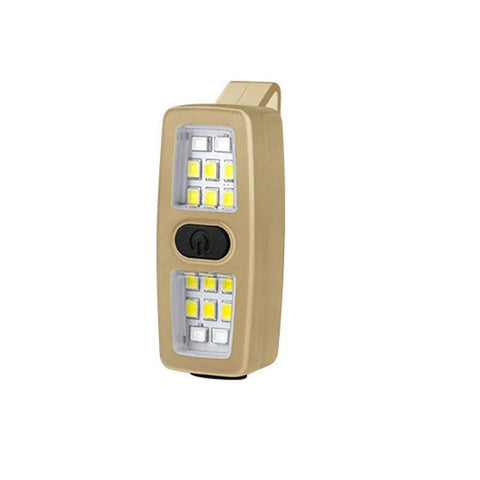 2 Pack Khaki Mini Clip Light - ABS Portable LED Safety Light with 7 Modes, USB-C Rechargeable, for Night Running, Cycling, Camping and Emergency Use In Australia - Darrahopens