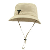 Khaki Outdoor UPF Sun Protection Bucket Hat - Lightweight Quick-Dry Polyester Hiking Cap with Adjustable Chin Strap, 5.5cm Brim, Breathable Travel Hat for Camping and Fishing