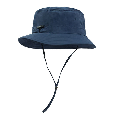 Navy blue Outdoor UPF Sun Protection Bucket Hat - Lightweight Quick-Dry Polyester Hiking Cap with Adjustable Chin Strap, 5.5cm Brim, Breathable Travel Hat for Camping and Fishing In Australia - Darrahopens