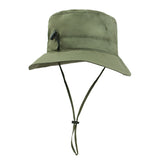 Green Outdoor UPF Sun Protection Bucket Hat - Lightweight Quick-Dry Polyester Hiking Cap with Adjustable Chin Strap, 5.5cm Brim, Breathable Travel Hat for Camping and Fishing
