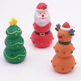 Dog Christmas Squeaky Toys（Santa and Reindeer and Christmas Tree）– Festive Designs ,Durable, bite-resistant, interactive vinyl squeaky toys—perfect as holiday stocking stuffers for dogs
