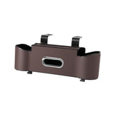 Brown（1 pack） Multifunctional Car Seat Back Organizer - Nappa Leather Tissue Box Holder with Cup Holders and Hooks, Adjustable Rear Storage Rack for Road Trips