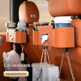 Brown（1 pack） Multifunctional Car Seat Back Organizer - Nappa Leather Tissue Box Holder with Cup Holders and Hooks, Adjustable Rear Storage Rack for Road Trips In Australia - Darrahopens