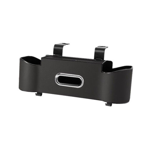 Black（1 pack） Multifunctional Car Seat Back Organizer - Nappa Leather Tissue Box Holder with Cup Holders and Hooks, Adjustable Rear Storage Rack for Road Trips