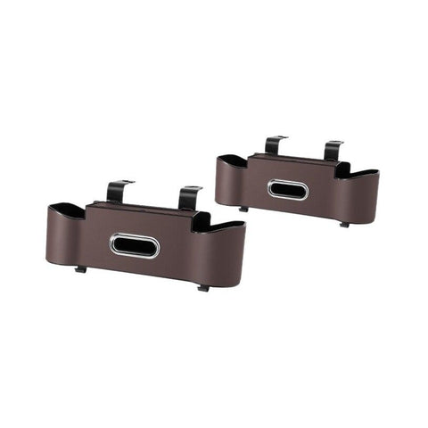 Brown（1 pair）Multifunctional Car Seat Back Organizer - Nappa Leather Tissue Box Holder with Cup Holders and Hooks, Adjustable Rear Storage Rack for Road Trips