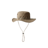 Khaki Unisex Foldable Outdoor Sun Hat - Polyester Wide Brim Bucket Hat with Adjustable Chin Strap, Breathable Design, Travel Friendly, Hiking Camping Beach In Australia - Darrahopens